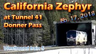 California Zephyr westbound eastbound at Tunnel 41 amp Soda Springs including Amtrak 42 Veterans [upl. by Bax]