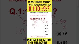 ReasoningRRB NUMBER ANOLOGY REASONING QUESTION anologysscRailwayUPPUPSIUPSSSCshortfeedtrick [upl. by Gnuh]