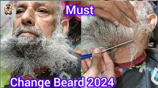 Beard styles💞For MenHow To USA🇱🇷 old Man Beard Cut styles Change 2024 in alihairdresser [upl. by Marela]