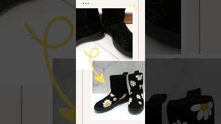 Upcycling Old Boots with Chamomile Art🌼DIY Repair amp Redesign upcycling redesign sustainability [upl. by Rambow]