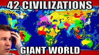 All 42 Nations Battle on a Giant World Map Civ 6 Gathering Storm [upl. by Nauq]