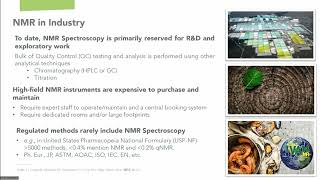 Advances in Benchtop NMR and Recent Industrial Applications [upl. by Cowley226]