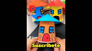 Como hacer Casitas hechas con vasos desechables manualidades craft diy [upl. by Cassandre]