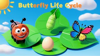 The Life Cycle of a Butterfly  Science for Kids amp Toddlers  From Caterpillar to Butterfly [upl. by Hnao]