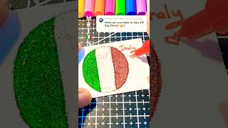 I draw sticker 🇮🇹 Italy flag with glitter shortsdrawing sticker italy youtubehighfive glitter [upl. by Earas]