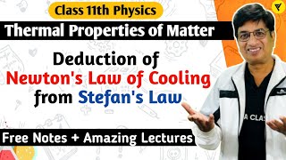 Deduction of Newtons Law of Cooling from Stefans Law Class 11th Physics  Veena classes Official [upl. by Druci136]