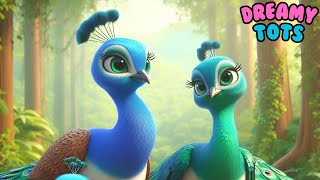 LEARN ENGLISH  KIDS SONG amp NURSERY RHYMES  PEACOCKS SONG  HAPPY PEACOCK FAMILY  PRESCHOOL SONGS [upl. by Zindman]