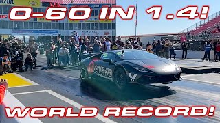 3000 HP Lambos at TX2K  AMS sets World Record Huracan 14 Mile  060 MPH in 14 seconds [upl. by Nickelsen]