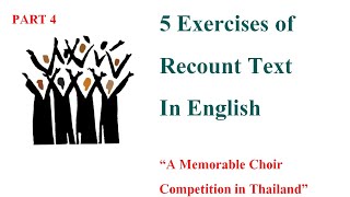 5 Exercises of Recount Text in English Part 4  Reading Exercise in English [upl. by Leirbma719]