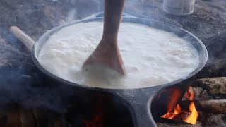 Cooking Cheap Quarantine breakfast Camping Hominy  Jamaica Vlog [upl. by Hcahsem]