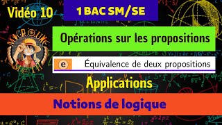 Équivalence de deux propositions — Applications — Notions de logique — 1 BAC SMSE [upl. by Fanning521]