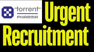 Torrent Pharma Job Vacancy torrentpharma [upl. by Arrahs557]