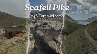 Bivy amp Tarp camp  Lake District  hiking Englands tallest mountain  Bivvy camp [upl. by Ynaffad]