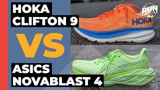 Hoka Clifton 9 Vs Asics Novablast 4  Which cushioned daily shoe gets our vote [upl. by Atirhs742]