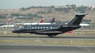 Private Embraer EMB 545 Praetor 500 N69JU Taxing Madrid Barajas LEMD [upl. by Ecnirp]