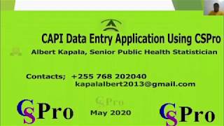 Video 04 CAPI Questions in CSPro by Albert Kapala Tanzania [upl. by Gnemgnok434]