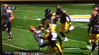 Steelers wide receiver spartan kicks Browns punter in the face [upl. by Ecnaled]