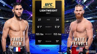 FARES ZIAM VS MATT FREVOLA FULL FIGHT UFC PARIS [upl. by Kauppi]