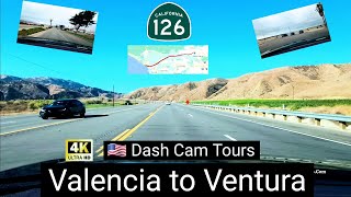 Driving from Valencia to Ventura Channel Islands Harbor on CA126 Highway 4K [upl. by Sabas]