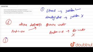 Give a simple chemical test to distinguish between  i Ethanol and dimethylether ii Pentan1 [upl. by Chancey531]