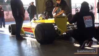 F1 Fittipaldi Copersucar F5A  Start up Realy loud sounds and Downshifts at Zolder 2013 HD [upl. by Ehtnax]