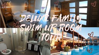 ATLANTICA HOLIDAY VILLAGE RHODES DELUXE SWIM UP FAMILY ROOM TOUR [upl. by Eytak898]