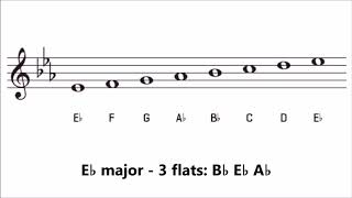 Major Key Signatures with Flats  How Many Flats are in Each Key [upl. by Jeddy689]