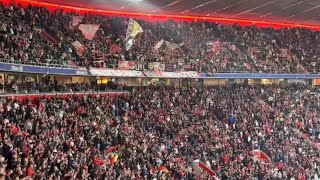 Awaydays Leverkusen Fans at Allianz Arena  Bundesliga Bayern München vs Bayer Leverkusen 1  1 [upl. by Fellner206]