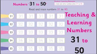 Learning Numbers 31 to 50 for Preschoolers  Fun and Easy Number Songs amp Activities [upl. by Shuma]