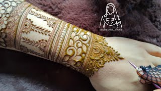 Beautiful Heavy Bridal Henna Design Tutorial  Very Beautiful Bridal Henna  Tutorial by Thouseen [upl. by Mariette288]