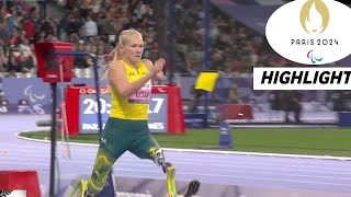 Para Athletics Womens Long Jump T63 Highlights 2024  Australia Vanessa Low Bags win Gold [upl. by Ielhsa]