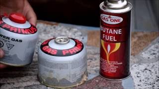 Refilling a camping gas canister with butaneDIY Save money [upl. by Ettegirb]