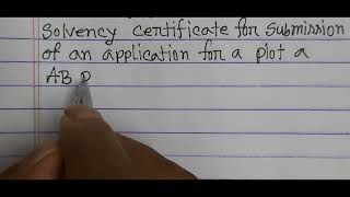 How to write request letter for bank solvency certificate [upl. by Amar344]