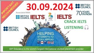 BRITISH COUNCIL IELTS LISTENING PRACTICE TEST 2024  30092024 [upl. by Haimerej238]