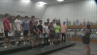 Johnston Middle School choir members performing with Foreigner at Iowa State Fair [upl. by Onaled]