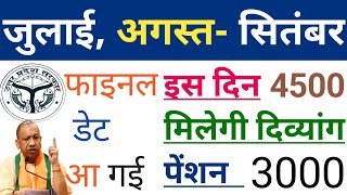 इस दिन मिलेगी जुलाई अगस्त सितंबर की दिव्यांग पेंशन  Divyang Pension UP New Update Pension Update [upl. by Wei841]