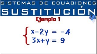 Sistemas de ecuaciones lineales 2x2  Método de Sustitución  Ejemplo 1 [upl. by Eva649]