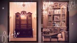 BEFORE amp AFTER  French Provincial Bookcase Makeover THRIFT FLIP DIY How to Paint Furniture [upl. by Aran955]