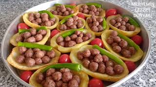 Köfte Patates Tarifi 👌 Fırında İftara Nefis Patates Çanağında Misket Köfte 😋 Ana Yemek Tarifleri [upl. by Hevak799]