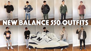 10 Easy Ways to Wear the New Balance 550  Outfit ideas [upl. by Brittan]