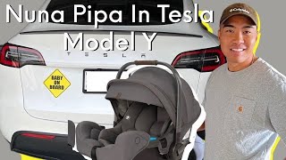 Nuna Pipa Lite RX Infant Car Seat amp RELX base Review  Installing In A Tesla Model Y [upl. by Rainah]