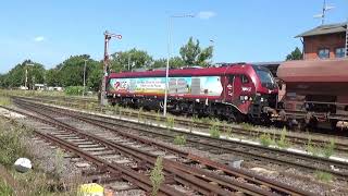 schwere Baustoffzüge mit der Eurodual im Bahnhof Haldensleben am 20082024 [upl. by Ahgem]