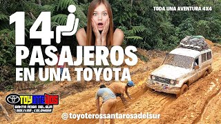 14 Pasajeros en una Toyota santarosadelsur toyoteros offroad toyota 4x4 peligro 4wd 8k hd [upl. by Sakram]