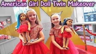 Turning Ourselves Into Dolls American Girl Doll Twin Makeover [upl. by Kassia]