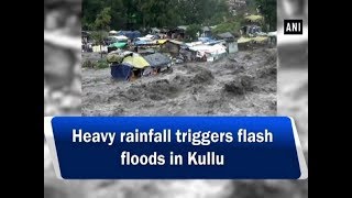 Heavy rainfall triggers flash floods in Kullu  Himachal Pradesh News [upl. by Alten]