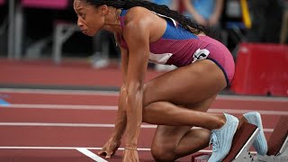 Allyson Felix becomes most decorated in track and field wearing own shoes after Nike split [upl. by Orthman]