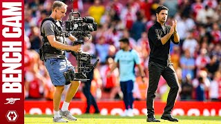 BENCH CAM  Arsenal vs Wolves 20  All the goals celebrations amp more  Premier League [upl. by Nesnaj669]