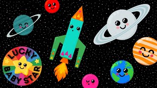 Babys 1st Space Adventure Baby Sensory Fun  Colourful Rockets amp Planets  High Contrast Video [upl. by Gonzales]