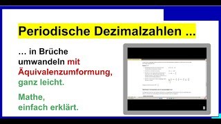 Periodische Dezimalzahlen in Brüche umwandeln auf andere Art Übungen [upl. by Rheims]