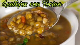 Deliciosas Lentejas con Tocino  Receta Fácil [upl. by Om]